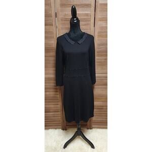 Louie Lucie XL Midi Fit and Flare Office Retro 3/4 Sleeve Polkadot Collar Dress